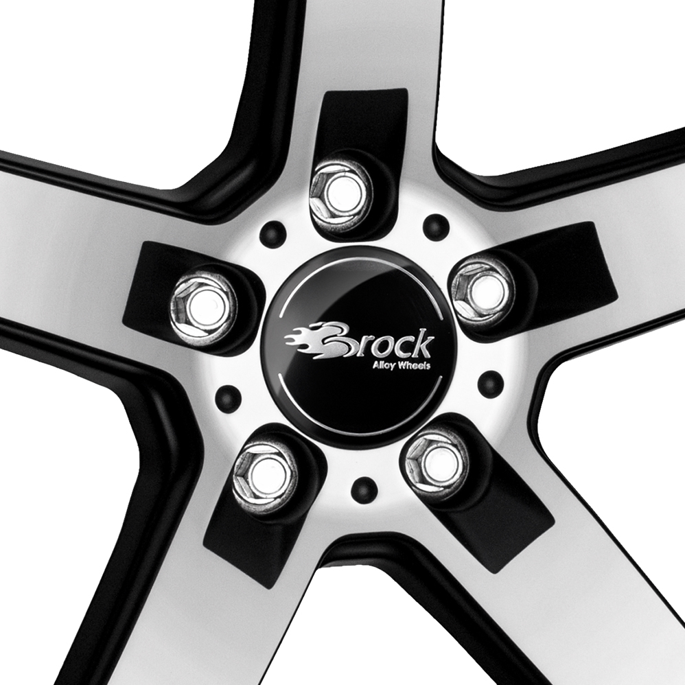 17" Brock B35 Matt Black Polished Alloy Wheels