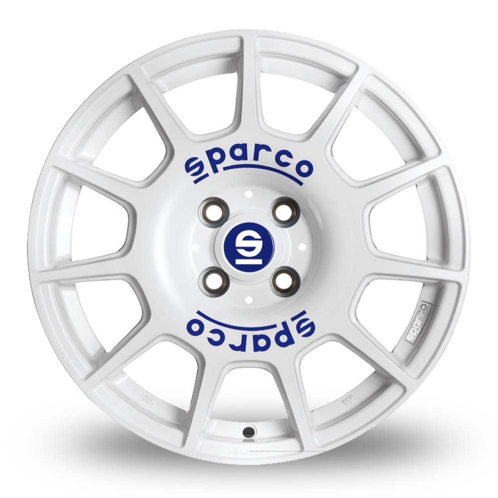 16" Sparco Terra White Blue Lettering Alloy Wheels