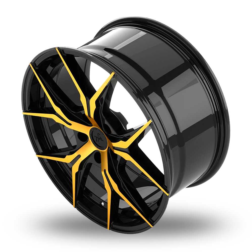 19" Keskin Tuning KT19N Black Gold Alloy Wheels