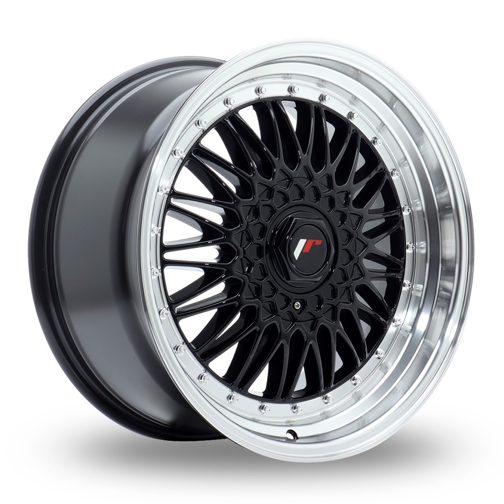 Japan Racing JR9 (9x18) (Custom Fitment) Gloss Black Machined Lip Alloy Wheels