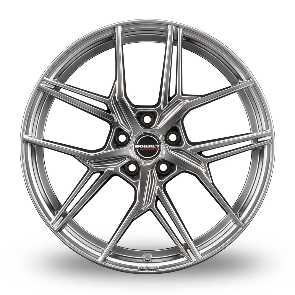 20" Borbet QX Hyper Black Silver Alloy Wheels