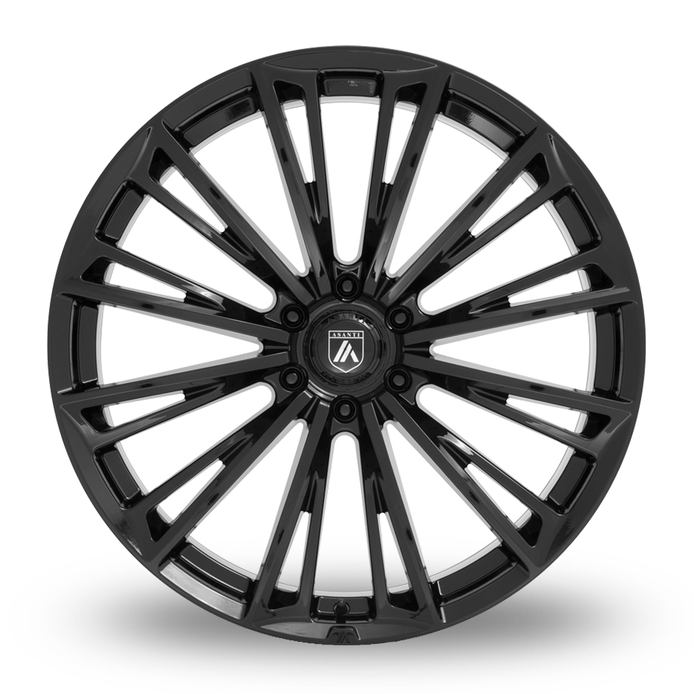22" Asanti Black ABL30 Corona Gloss Black Alloy Wheels