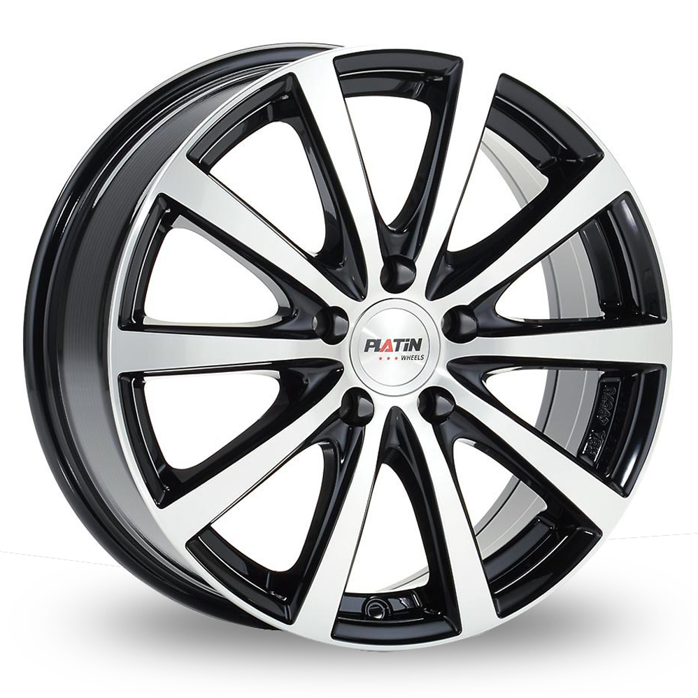 15" Platin P 69 Black Polished Alloy Wheels