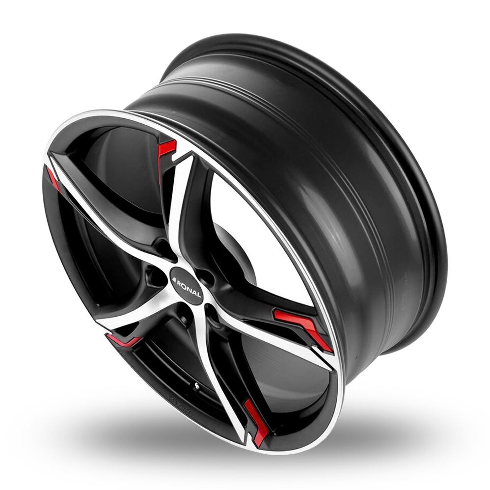 20" Ronal R62 RED Matt Black Polished Red Alloy Wheels