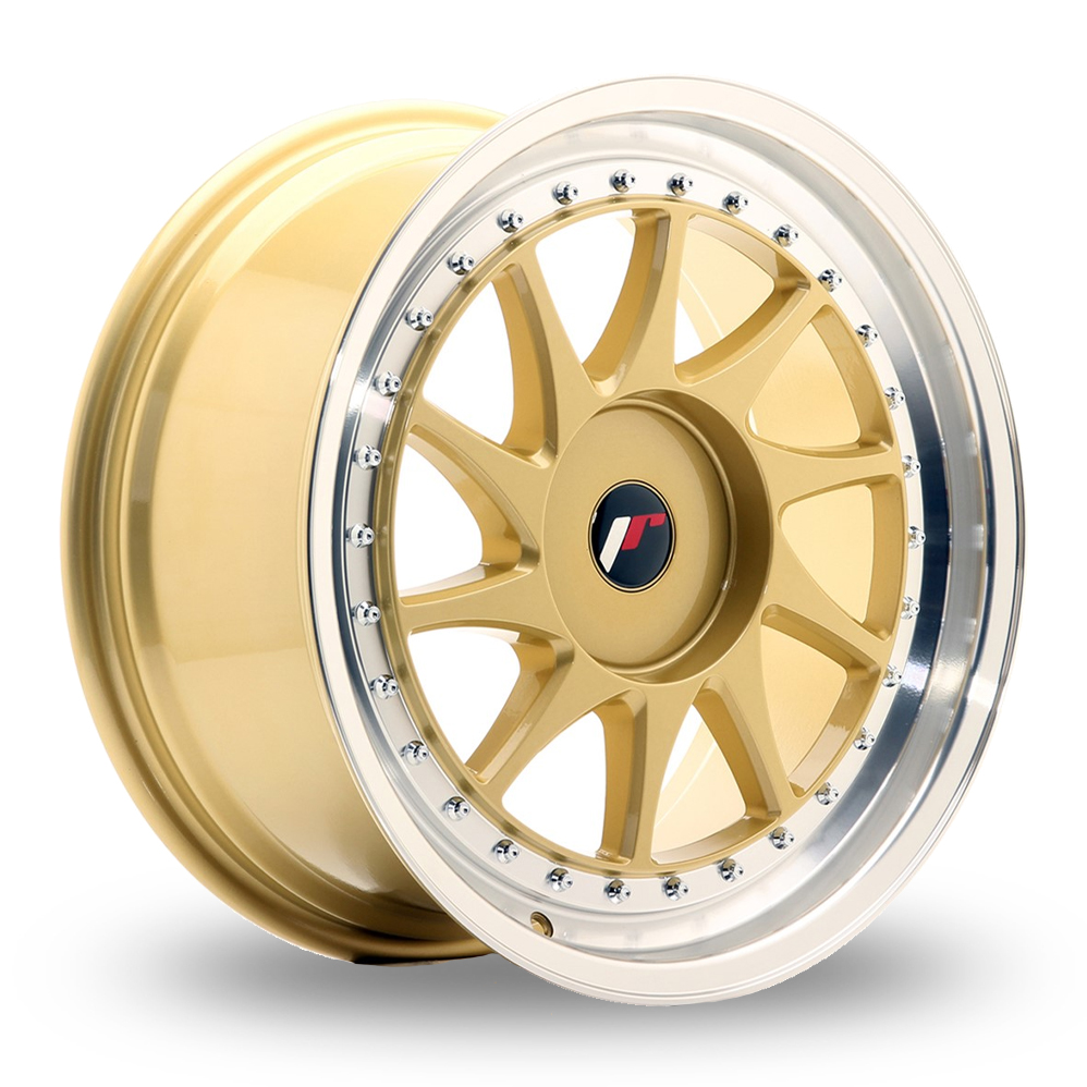 Japan Racing JR26 (8x17) (Custom Fitment) Gold Machined Lip Alloy Wheels