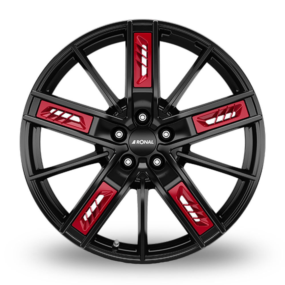 20" Ronal R67 RED Matt Black Alloy Wheels