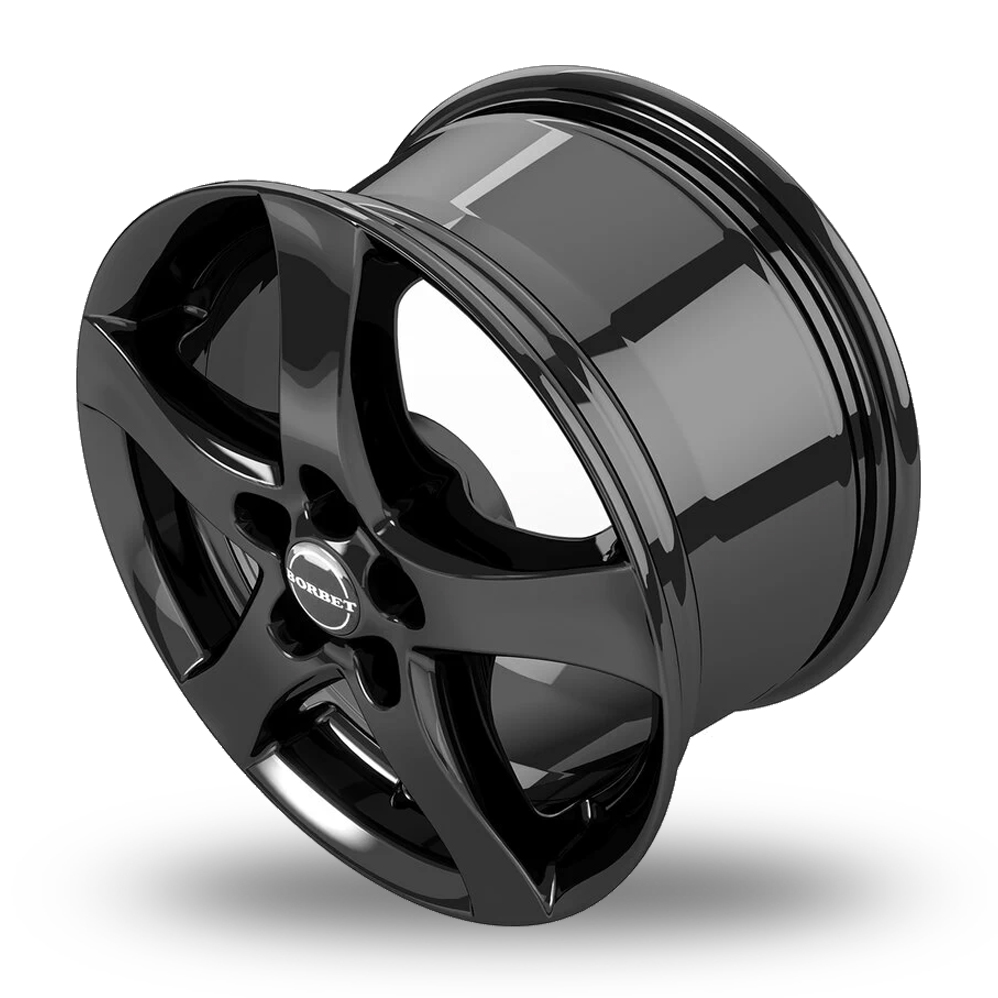 16" Borbet F Gloss Black Alloy Wheels