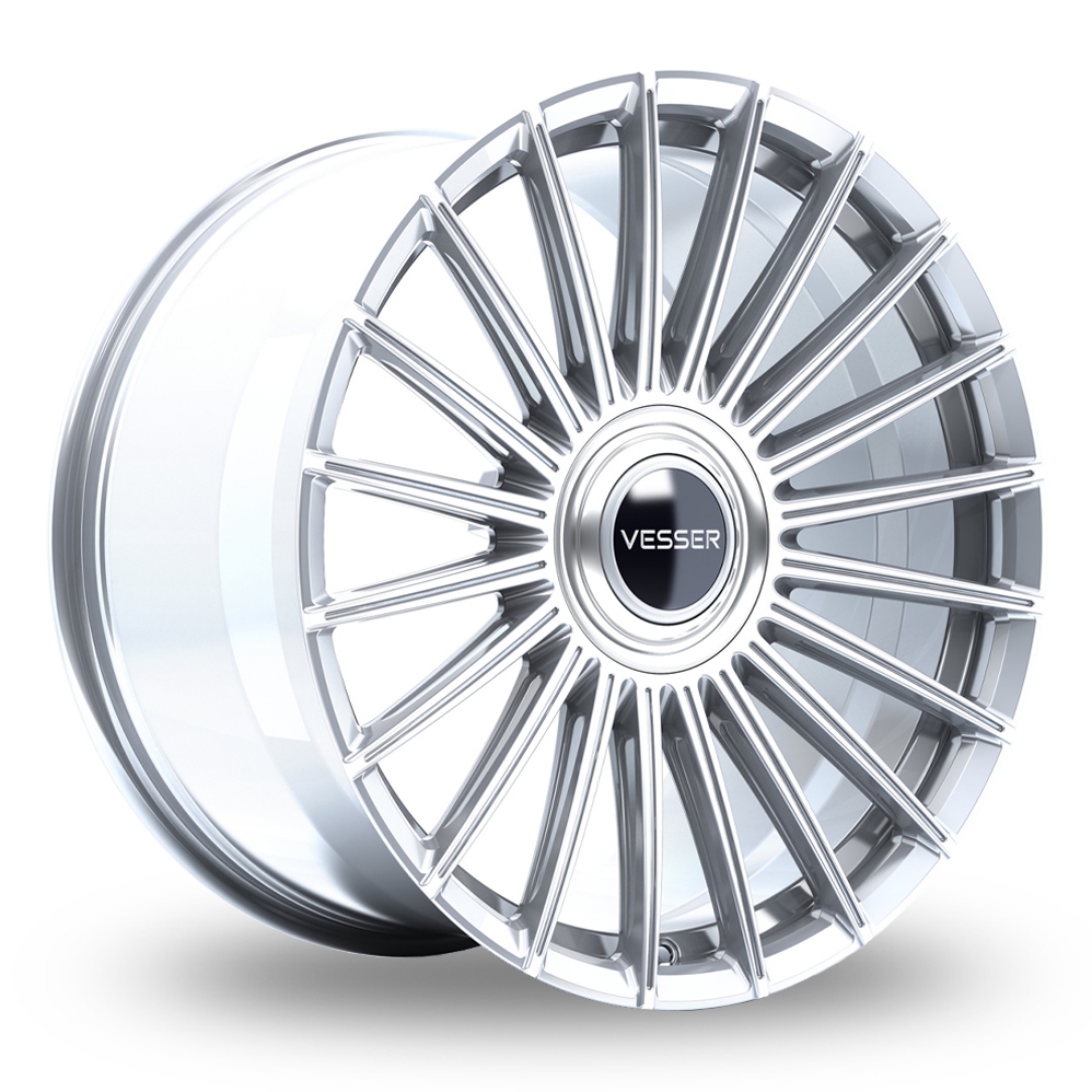Vesser VSR5 (11x22) (Mid Concave) Silver Machined Face Alloy Wheels