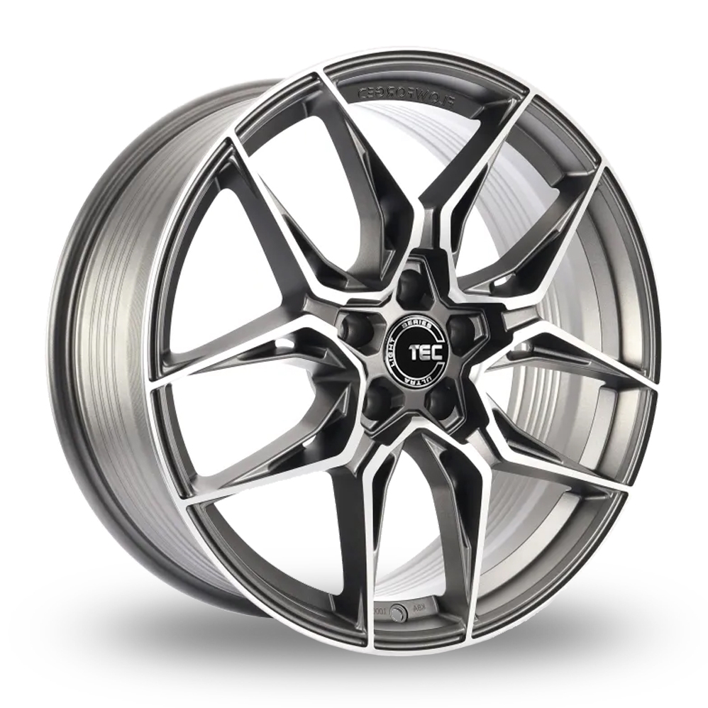 TEC Speedwheels GT9 Matt Gunmetal Polished Alloy Wheels