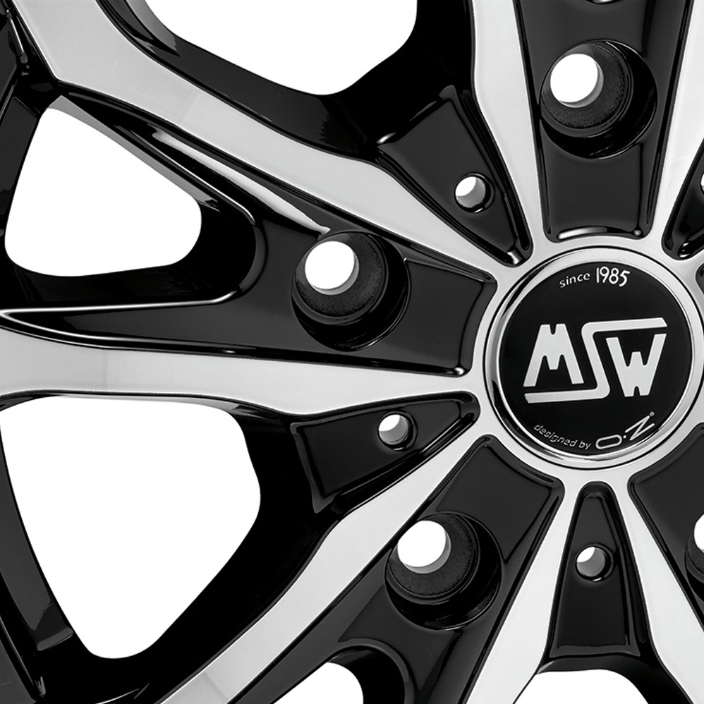 16" MSW (by OZ) 48 VAN Gloss Black Polished Alloy Wheels