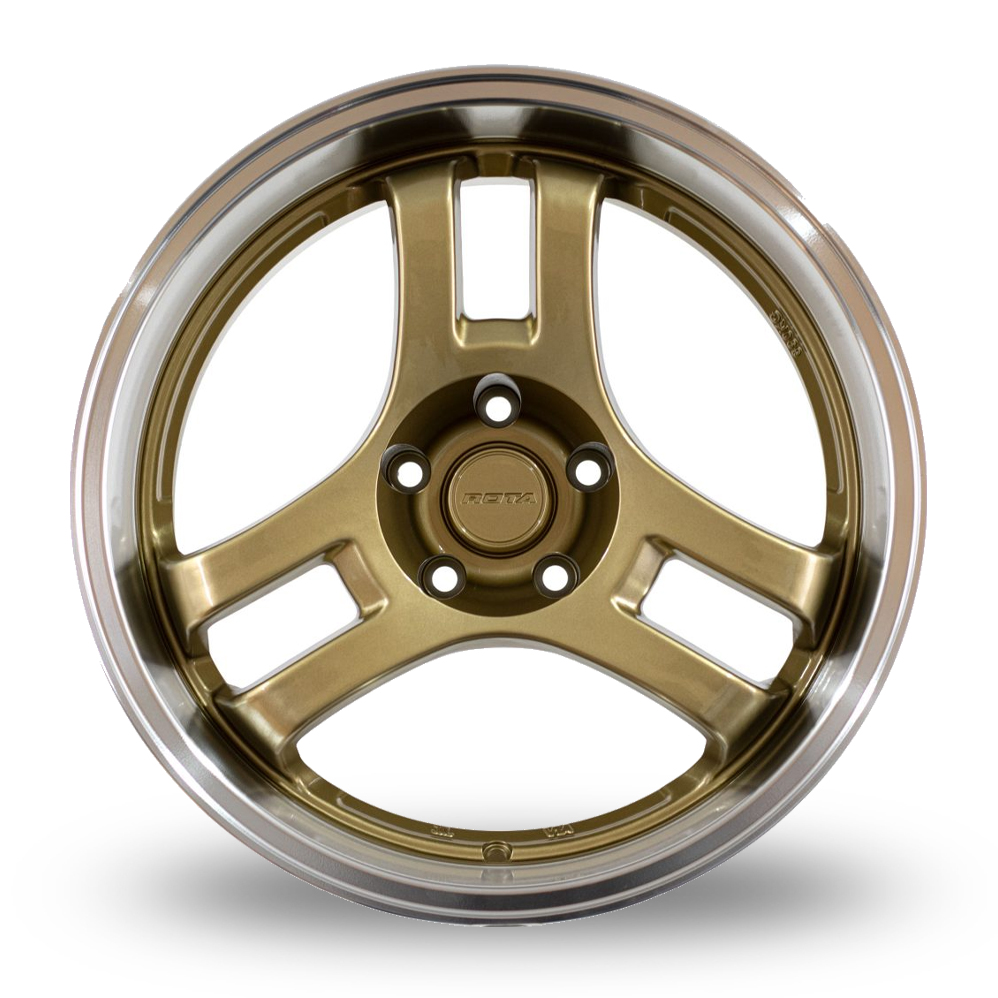 18" Rota HM3 Gold Polished Lip Alloy Wheels