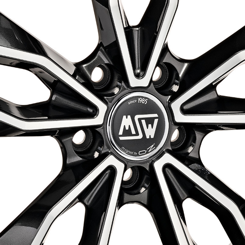 18" MSW (by OZ) 71 Gloss Dark Grey Polished Alloy Wheels