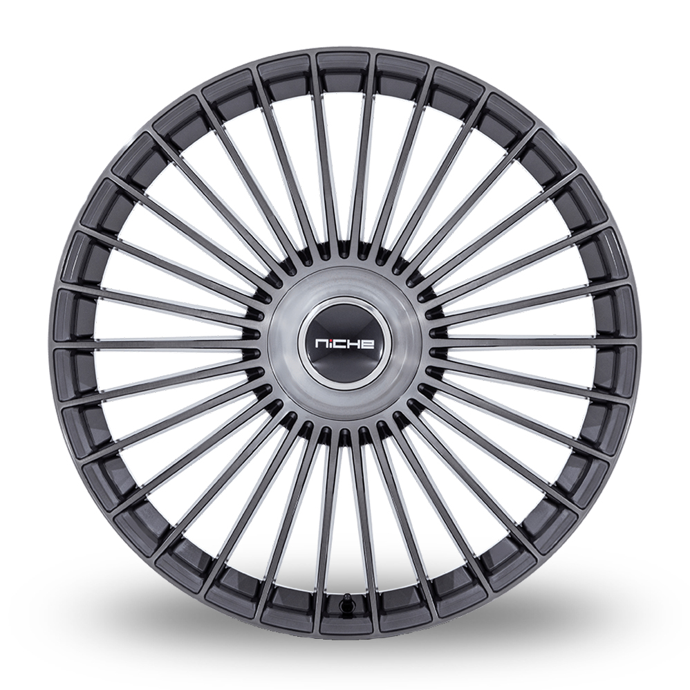 20" Niche NC282 Serene (USA Warehouse) Gloss Titanium Brushed Alloy Wheels