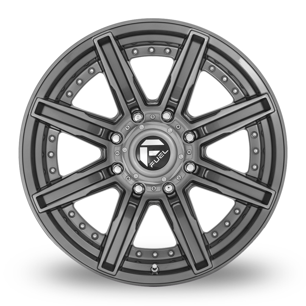 20" Fuel Off-Road D710 Rogue Platinum Brushed Gunmetal Tinted Clear Alloy Wheels