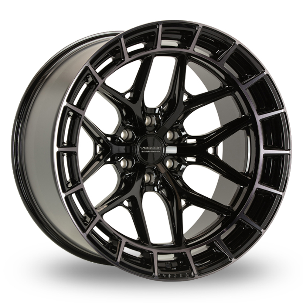 Vossen HFX-1 (8.5x18) (Mid Concave) Double Tinted Gloss Black Alloy Wheels