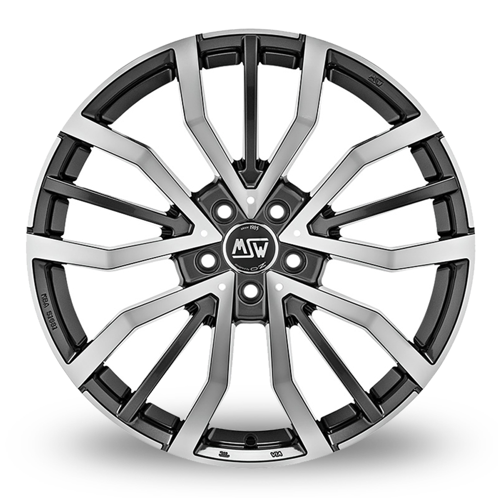 19" MSW (by OZ) 49 Gloss Gunmetal Polished Alloy Wheels