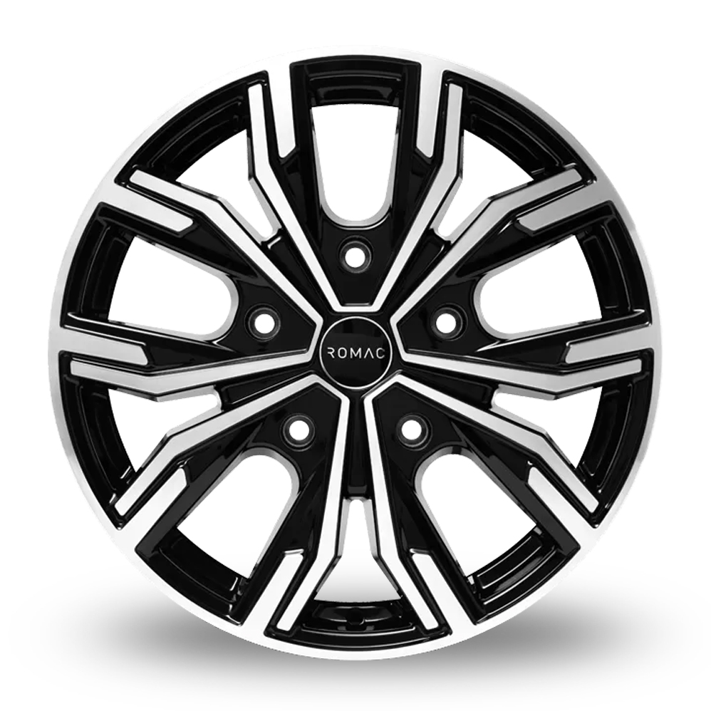 16" Romac Torque Black Polished Alloy Wheels