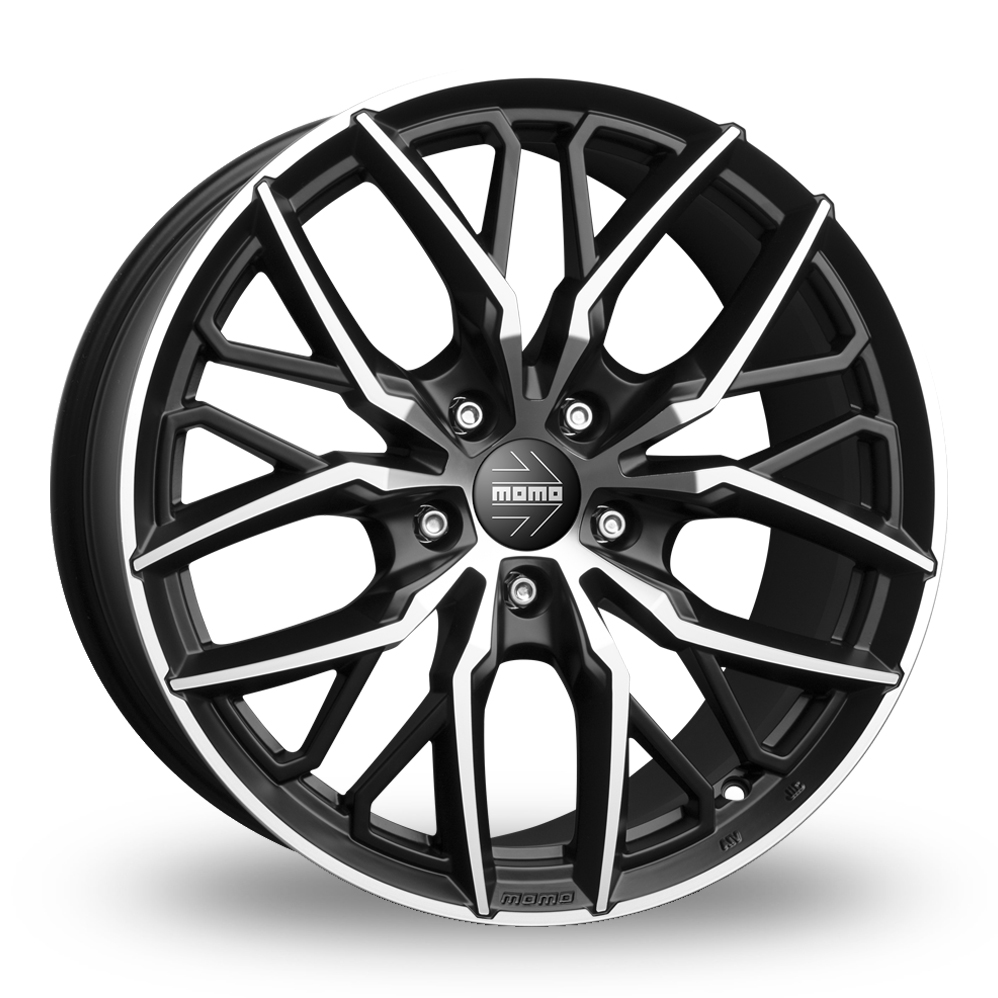 Momo Spider Black Polished Alloy Wheels