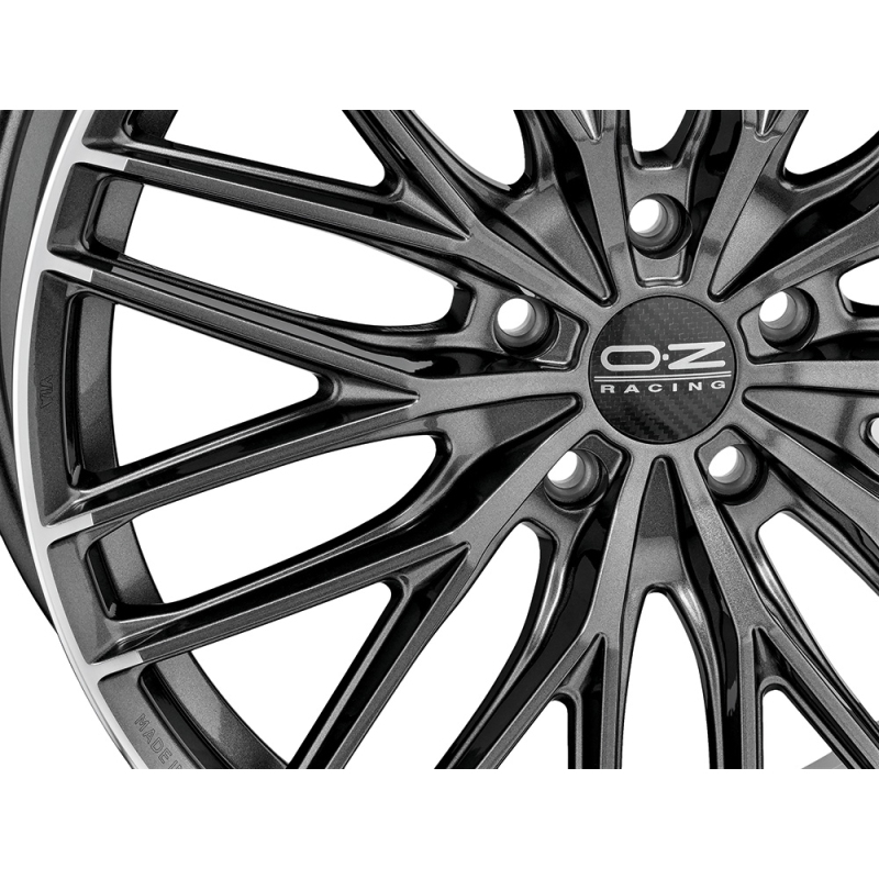 19" OZ Racing Gran Turismo HLT Star Graphite Polished Lip Alloy Wheels