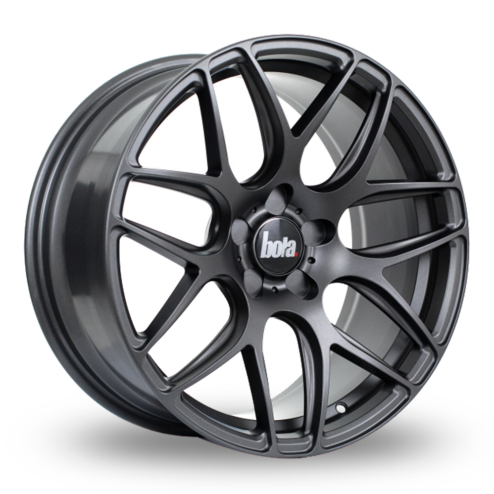 18" Bola B8R Matt Gunmetal Wider Rear Alloy Wheels