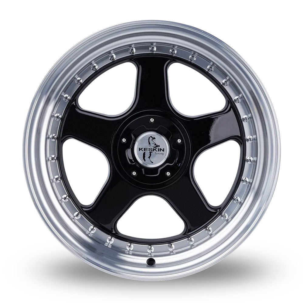 18" Keskin Tuning KT1 Black Polished Lip Alloy Wheels