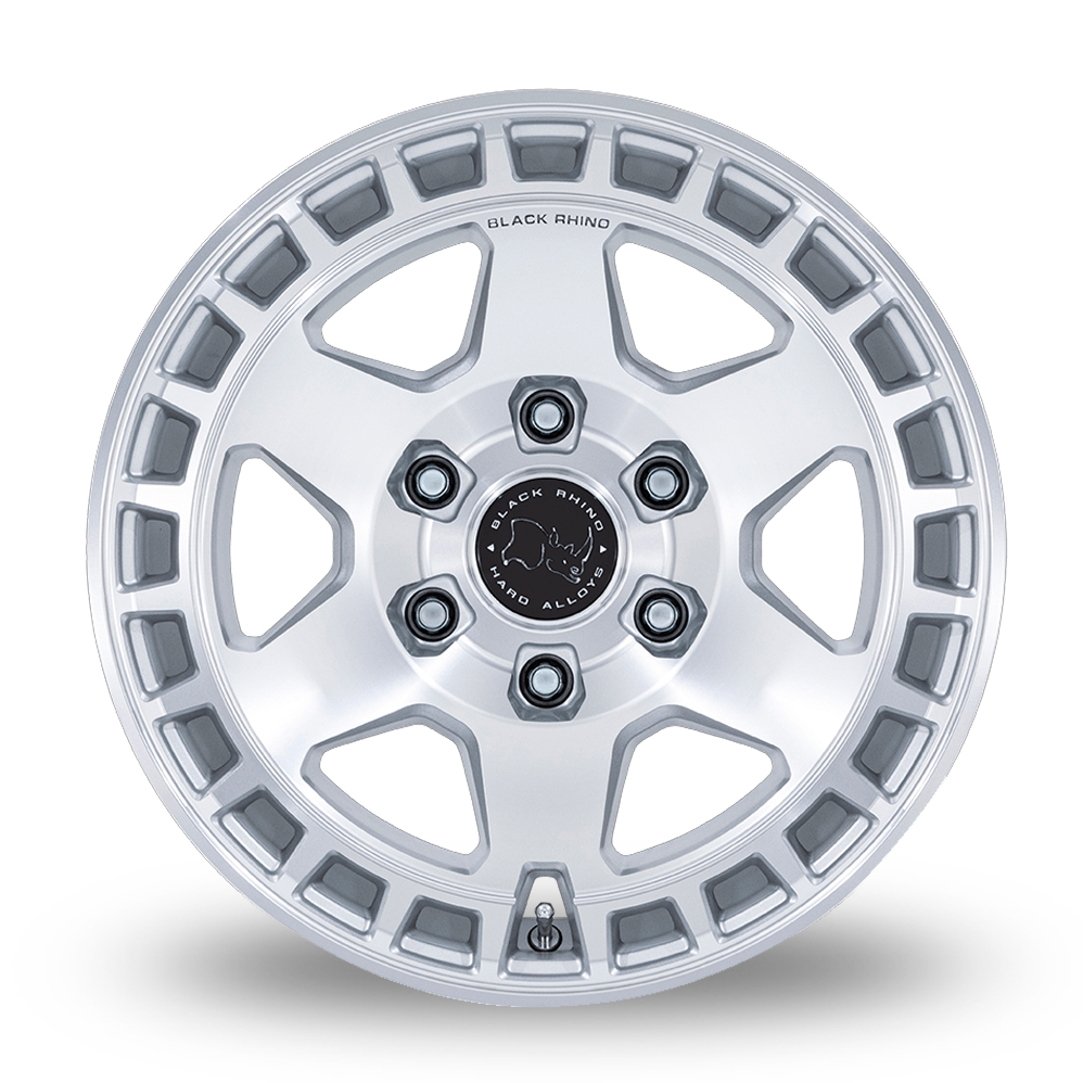 17" Black Rhino BR022 Bahari (USA Warehouse) Gloss Silver With Machined Face Alloy Wheels