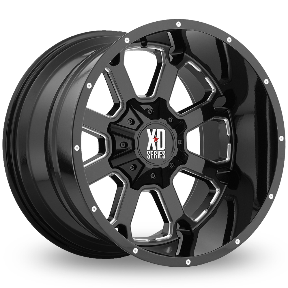 XD XD825 Buck 25 Gloss Black Milled Alloy Wheels