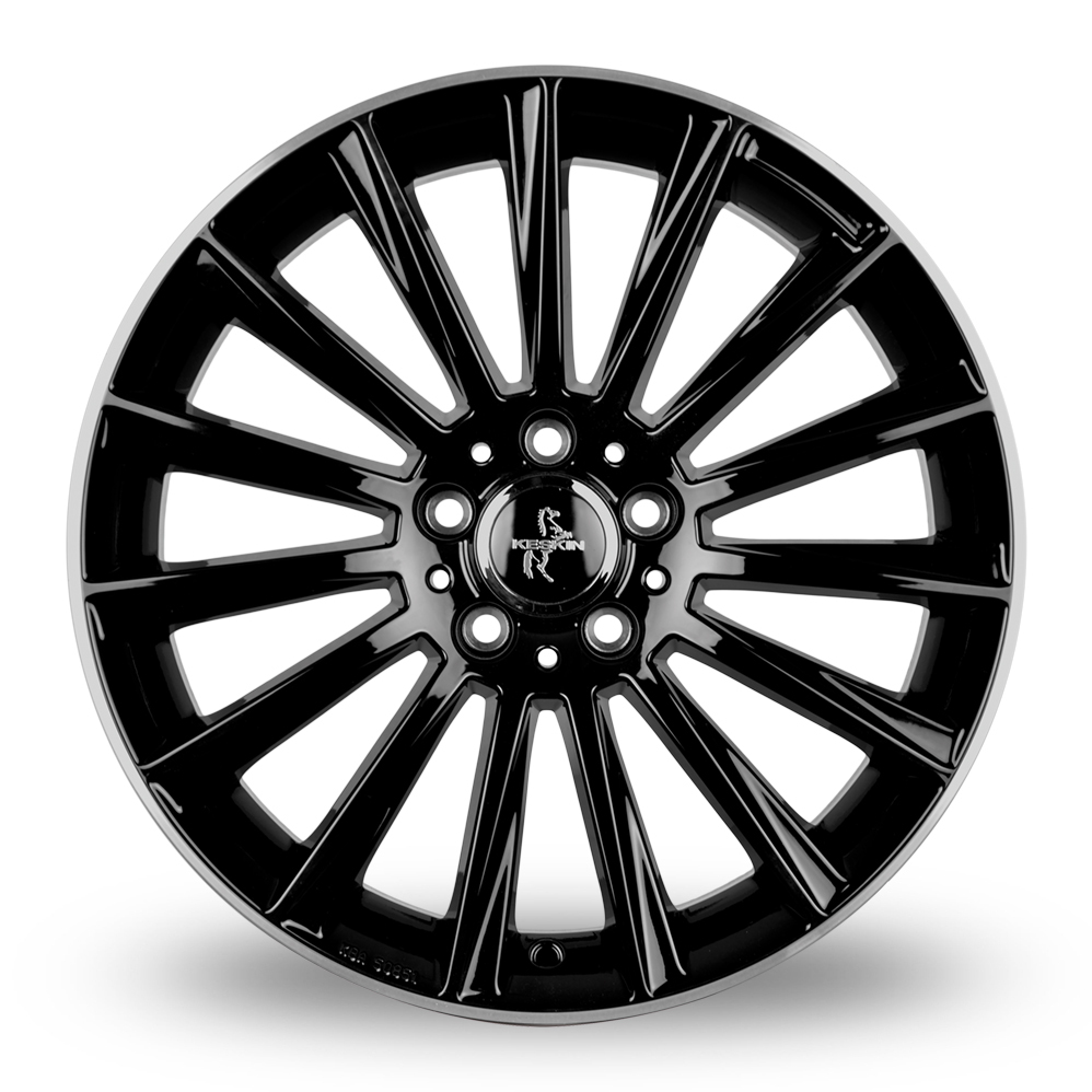 20" Keskin Tuning KT18 Black Polished Lip Alloy Wheels