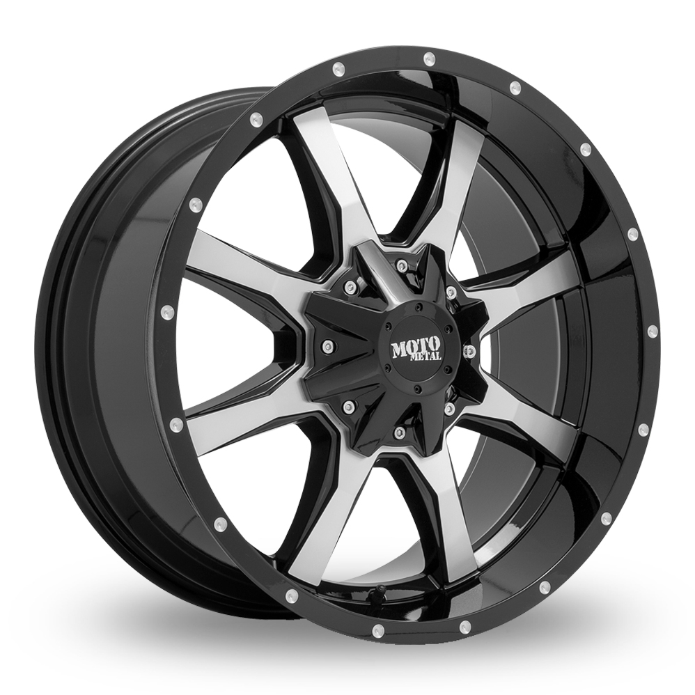Moto Metal MO970 (USA Warehouse) Gloss Black With Machined Face Alloy Wheels