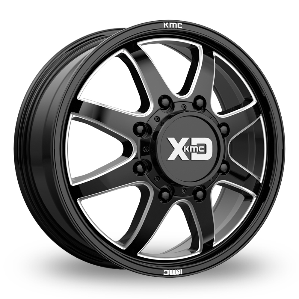 XD XD845 Pike Dually (USA Warehouse) Gloss Black Milled Front Alloy Wheels