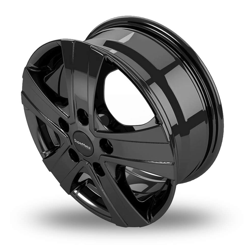 15" SuperMetal Hammer Gloss Black Alloy Wheels