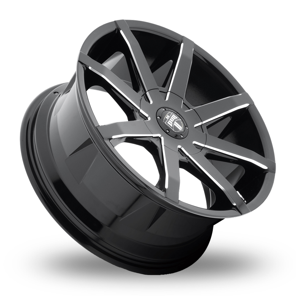 22" DUB S109 Push Gloss Black Milled Alloy Wheels