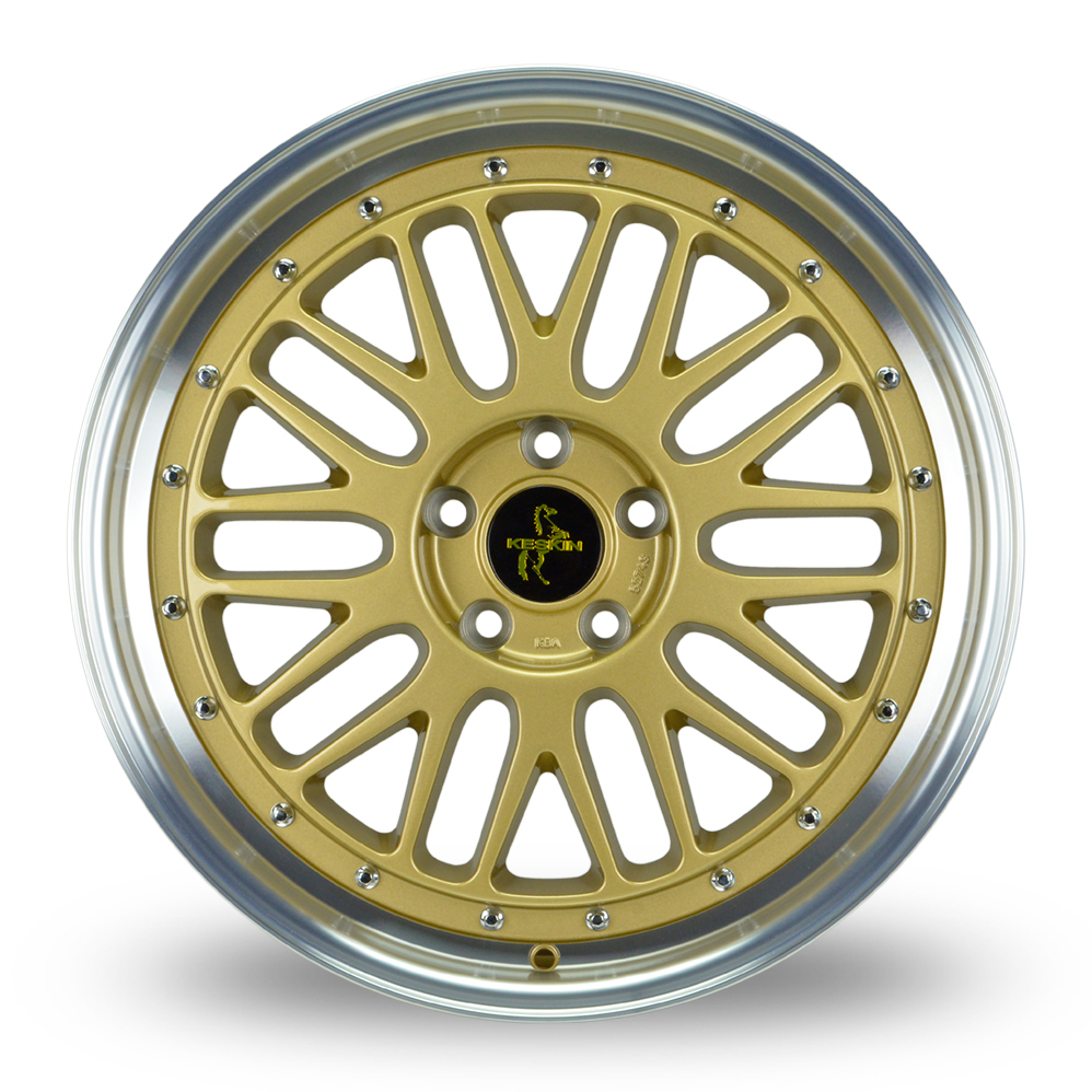 18" Keskin Tuning KT22 Gold Polished Lip Alloy Wheels