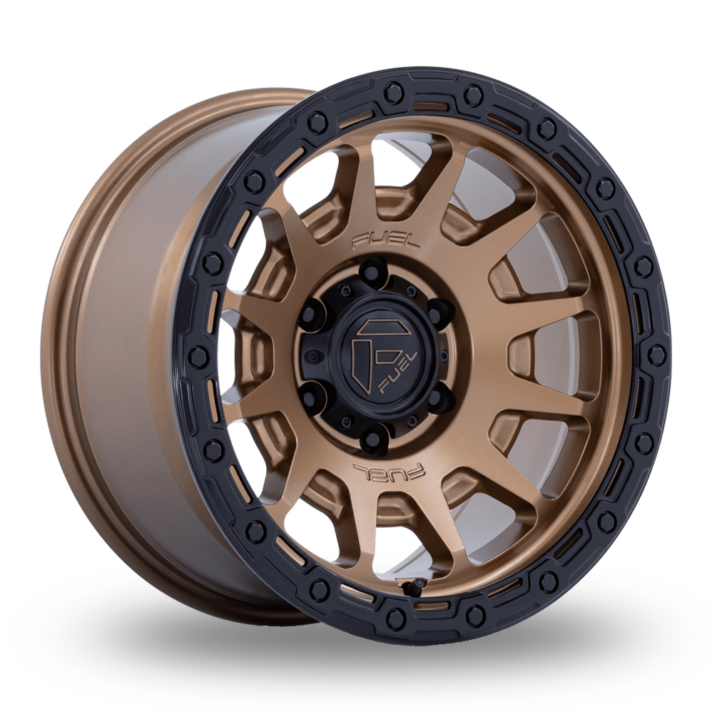 Fuel Off-Road FC884 Fortress (USA Warehouse) Matte Bronze With Gloss Black Lip Alloy Wheels