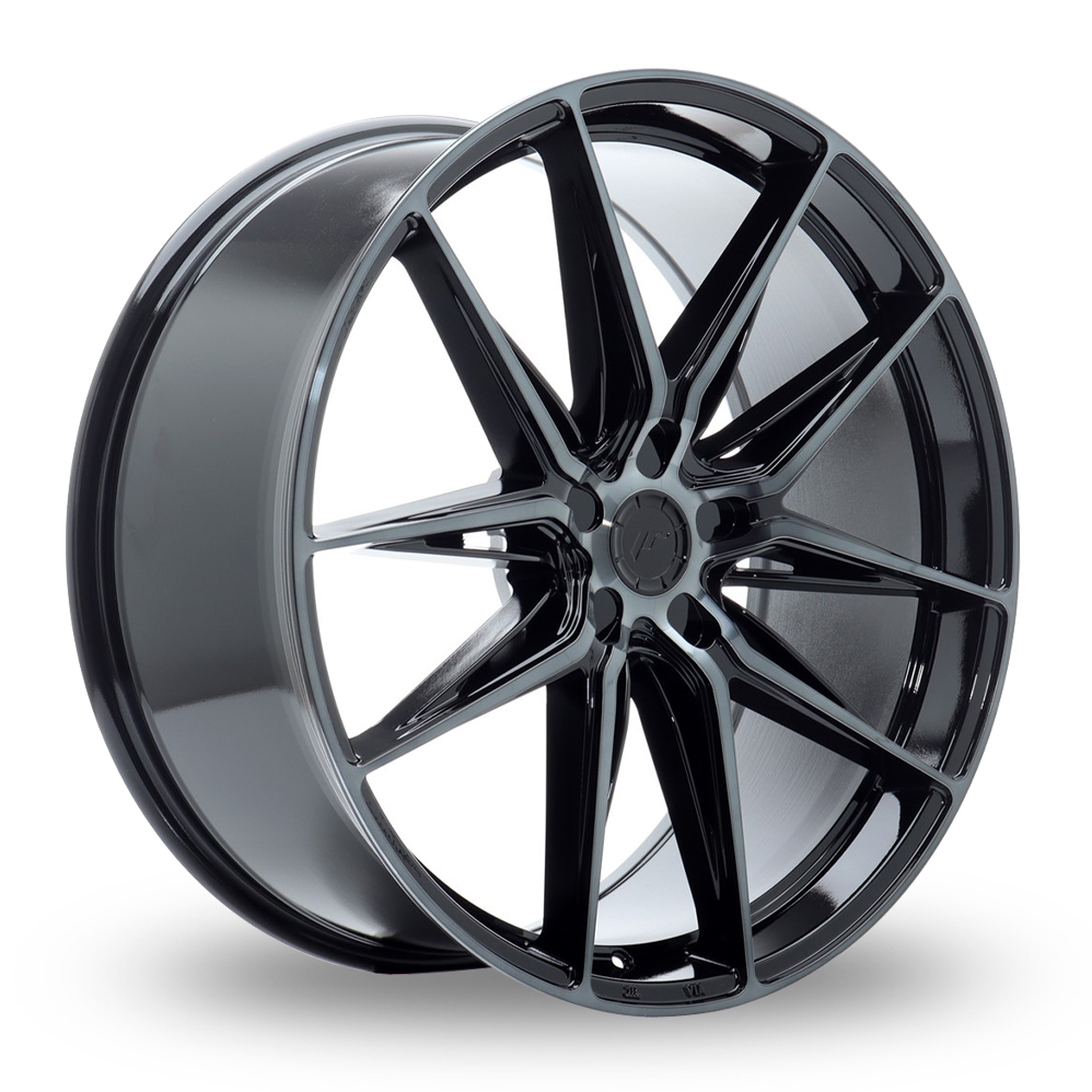 Japan Racing JR44 (10x22) (Custom Fitment) Black Machined Tinted Face Alloy Wheels