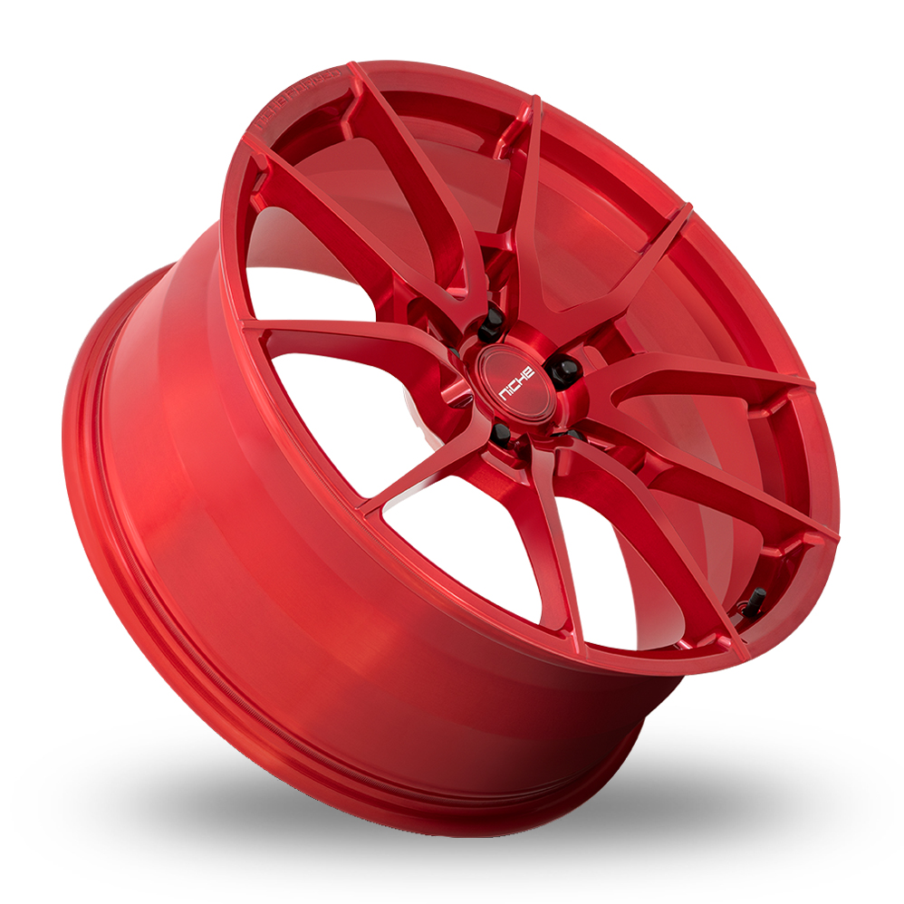 21" Niche T113 Kanan Brushed Candy Red Alloy Wheels