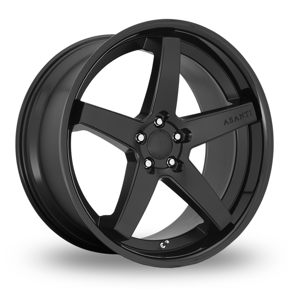 Asanti Black ABL31 Regal (USA Warehouse) Satin Black With Gloss Black Lip Alloy Wheels
