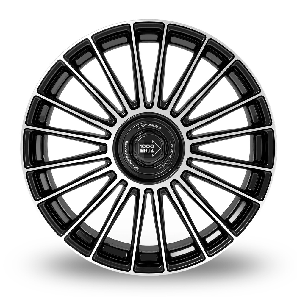 20" Mille Miglia MM1022 Gloss Black Polished Alloy Wheels