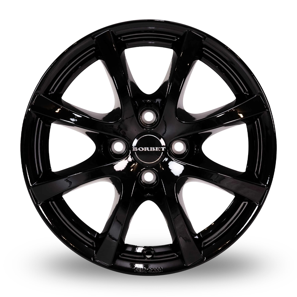 14" Borbet LV4 Gloss Black Alloy Wheels