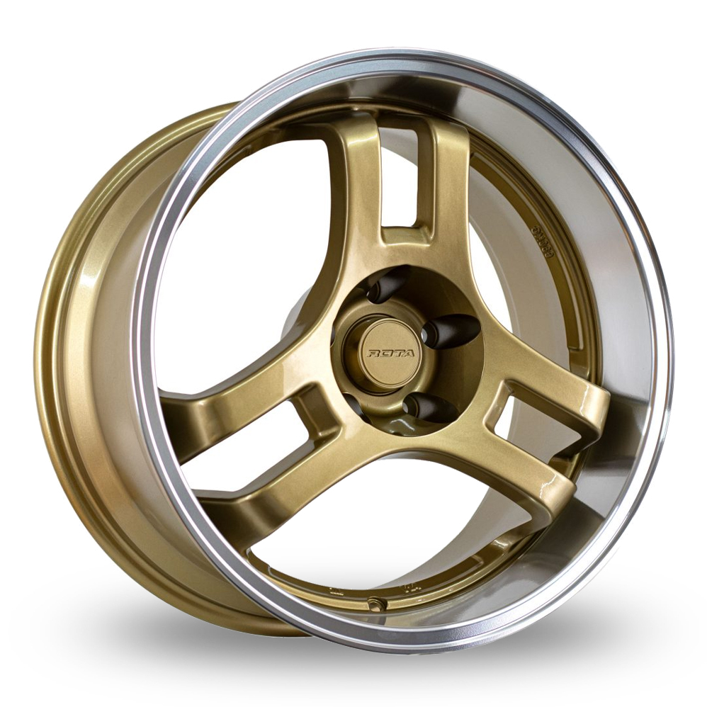 Rota HM3 Gold Polished Lip Alloy Wheels