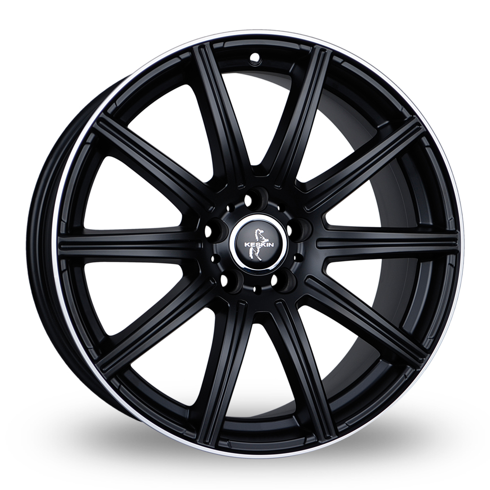 Keskin Tuning KT16 Matt Black Polished Lip Alloy Wheels
