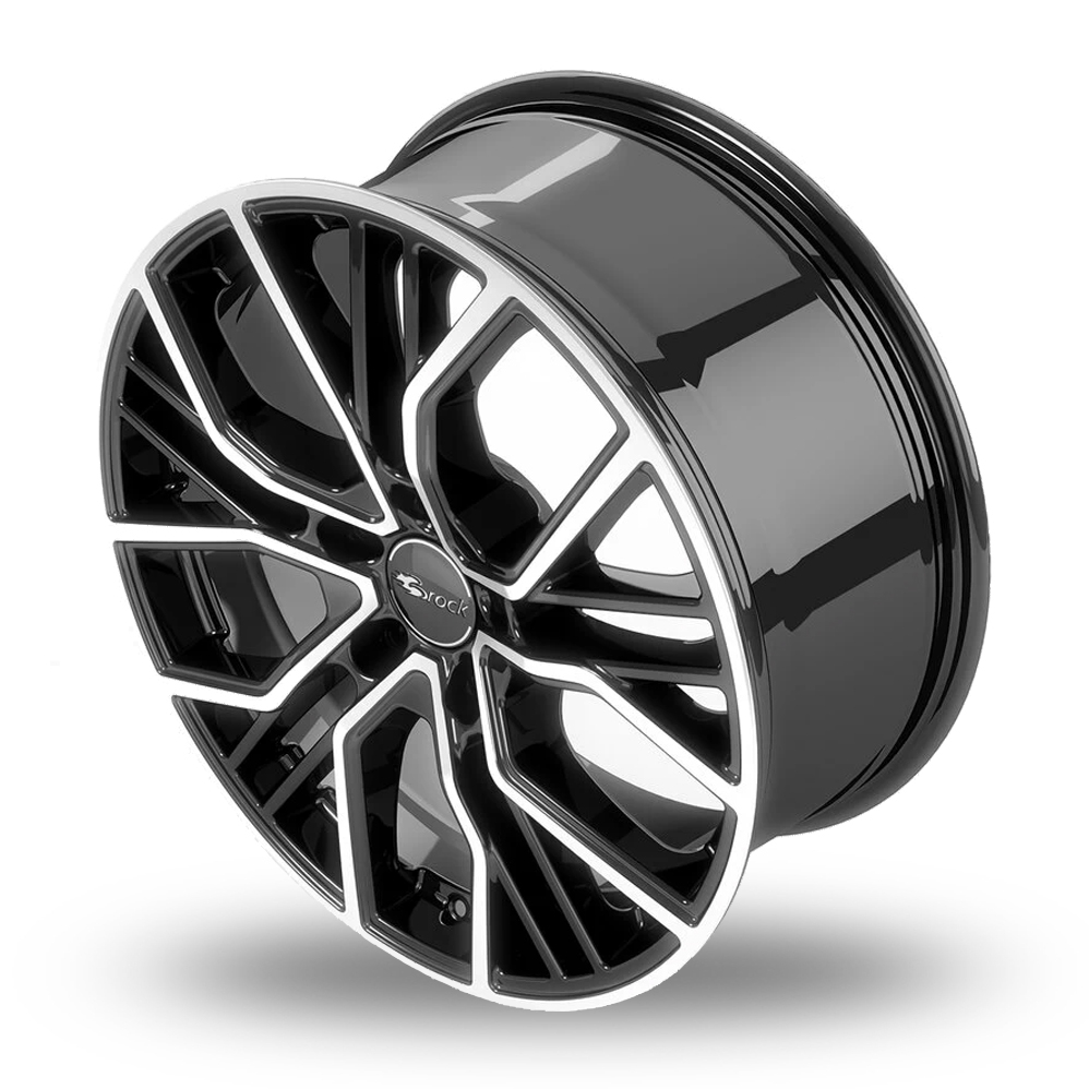 21" Brock B41 Gloss Black Polished Alloy Wheels