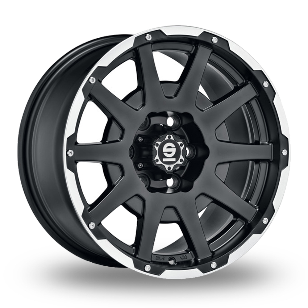 Sparco Dakar Matt Black Lip Polished Rivets Alloy Wheels