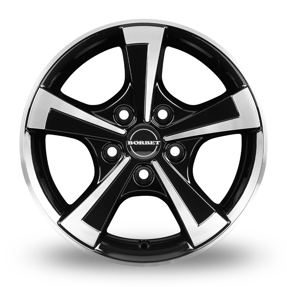 15" Borbet CWT Gloss Black Polished Alloy Wheels