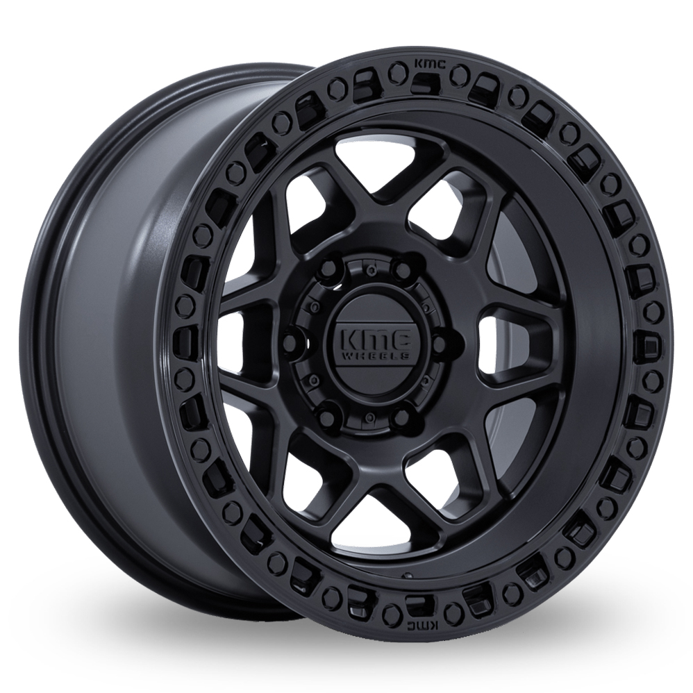 KMC KM553 Torx (USA Warehouse) Matte Black With Gloss Black Lip Alloy Wheels