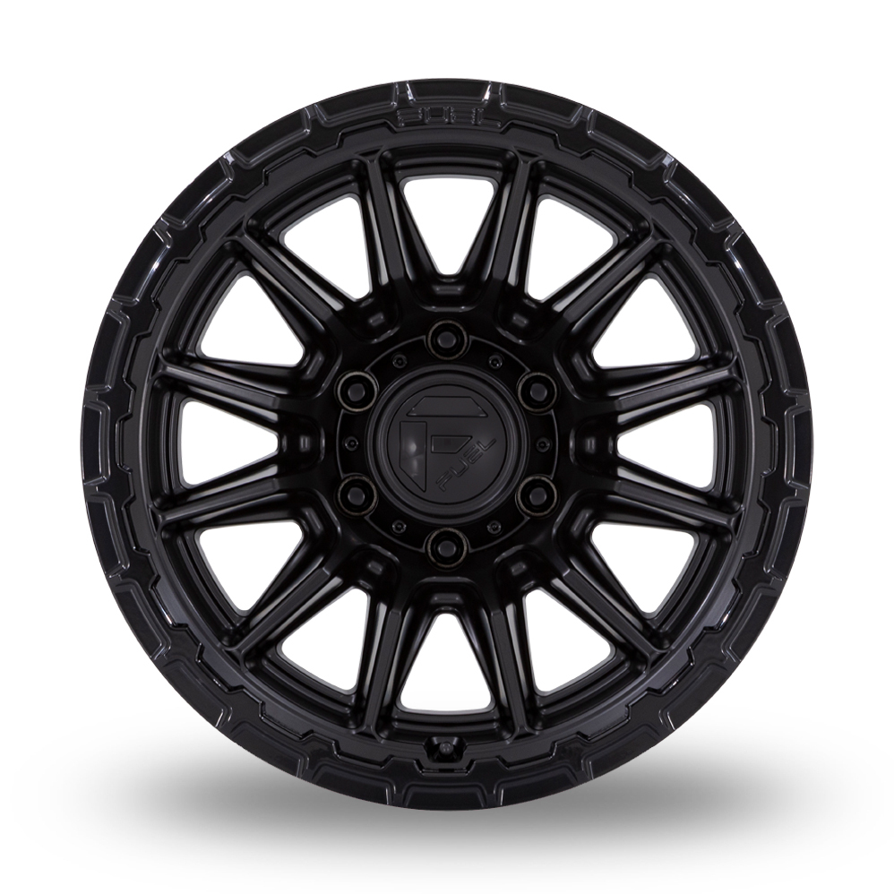 17" Fuel Off-Road FC866 Piston Blackout With Gloss Black Lip Alloy Wheels