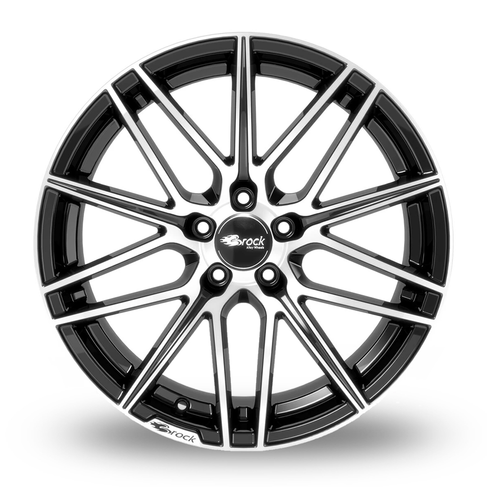 19" Brock B34 Gloss Black Polished Alloy Wheels