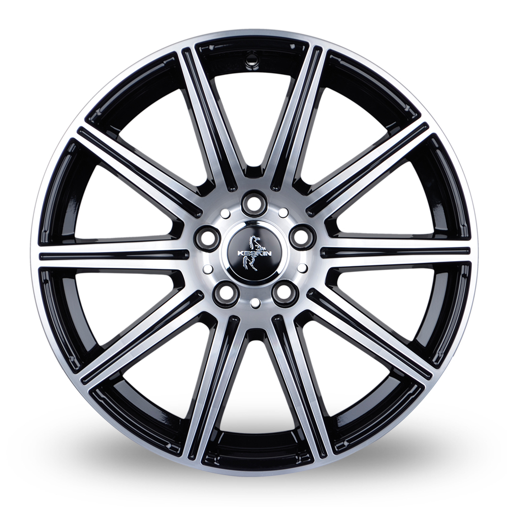 18" Keskin Tuning KT16 Black Polished Alloy Wheels