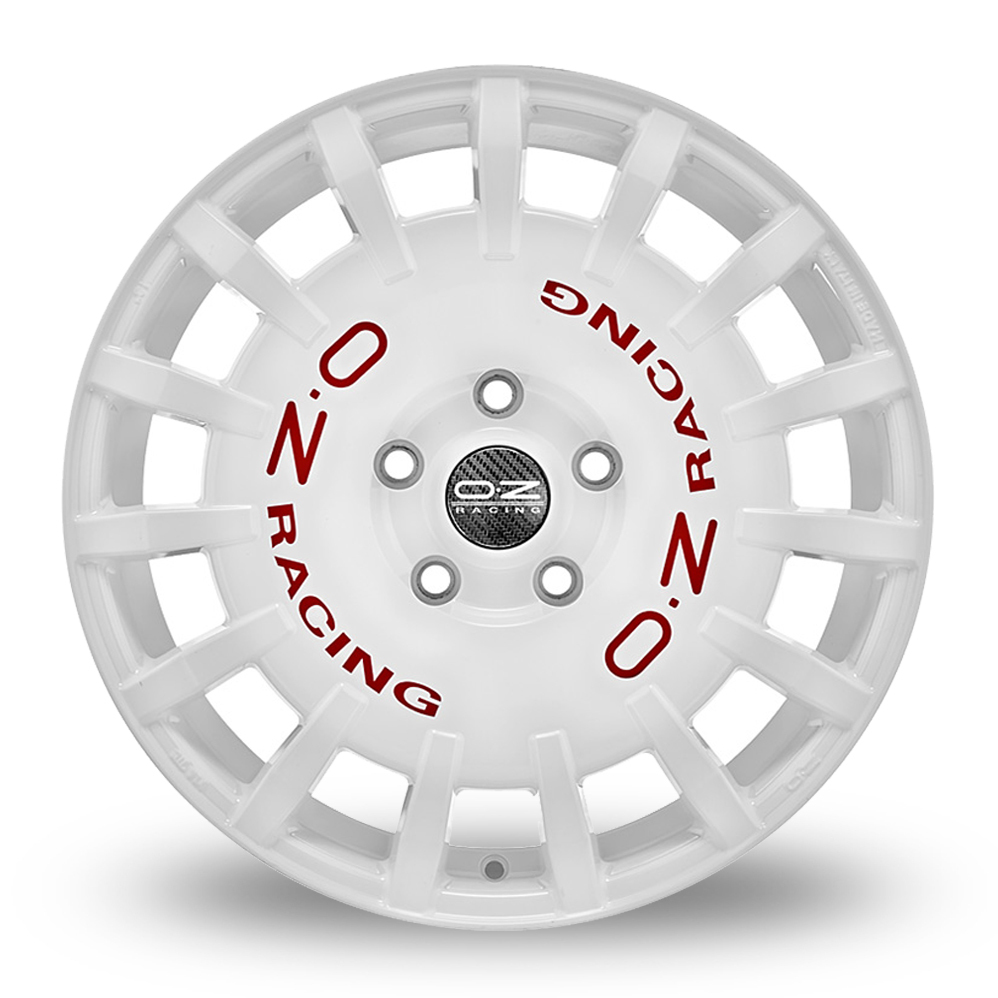 18" OZ Racing Rally Racing Race White Red Lettering Alloy Wheels