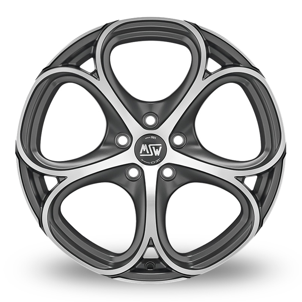 20" MSW (by OZ) 82 Matt Gunmetal Polished Alloy Wheels